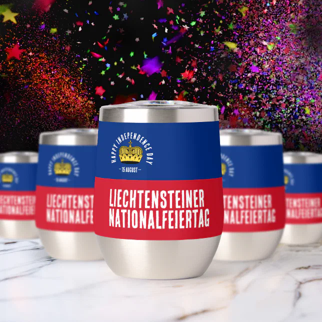 Liechtenstein National Day Flag Thermal Wine Tumbler