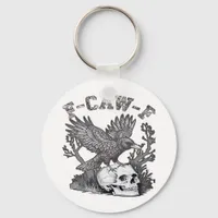 Gothic Funny F-Caw-F Humor Crow Essential Retro St Keychain