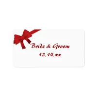 Red Bows Winter Wedding Favor Tags