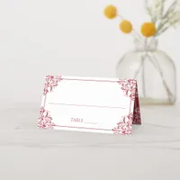 Elegant Wedding Name Cards | Nadine (Red)