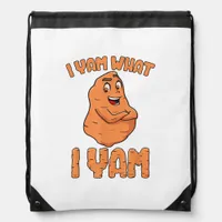 I Yam What I Yam Sweet Potato Funny Thanksgiving Drawstring Bag