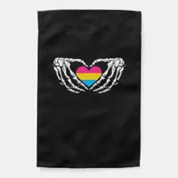 Pan Pride Skeleton Halloween Pan Goth Heart Garden Flag