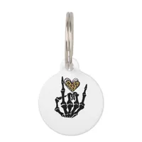 Skeleton Heart Hands Clean Graphic Mood Pet ID Tag