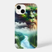 Blue Eyed Bigfoot in the Mountains iPhone 14 Case