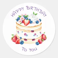 Personalized Happy Birthday To You Classic Round Sticker