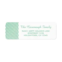 Elegant Modern Christmas Mint Green Foil Stripes Label