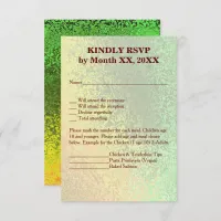 Autumn Shades Green Yellow Wedding Vert Menu RSVP Invitation