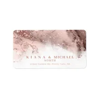 Marble Glitter Wedding Rose Gold ID644 Label