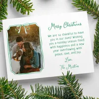 Chic Mistletoe & Bow Custom Family Photo Christmas Holiday Card