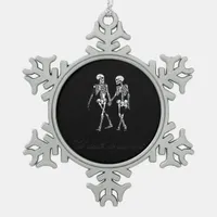 Till Death Do Us Part To The Grave Classic Design Snowflake Pewter Christmas Ornament