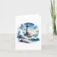 Coastal Beach Lighthouse Thank You Card