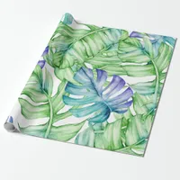 Tropical Palm Leaves Pattern Wrapping Paper