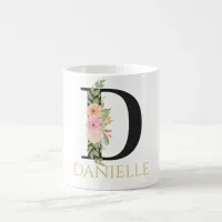 Watercolor Floral Monogram Coffee Mug