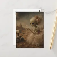 Adorable Alien and Robot Camera Fantasy  Postcard