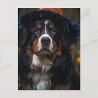 Adorable Halloween Bernese Mountain Dog Postcard