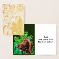 St. Patrick's Day Irish Setter in Clovers,  ZSSG Foil Card