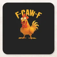 F-Caw-F-Chicken Essential Vintage Cool Square Paper Coaster