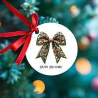 Poinsettia Bow Christmas Holiday Favor Tags