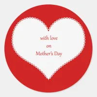 With Love on Mother's Day Classic Round Sticker