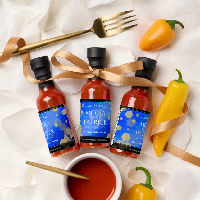 Elegant 9th Lapis Lazuli Wedding Anniversary Hot Sauces