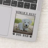 World's Best Dog Dad Paw Prints Pet Photo Frame Sticker