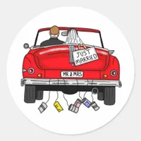 Mr & Mrs | Just Got Married  Classic Round Sticker
