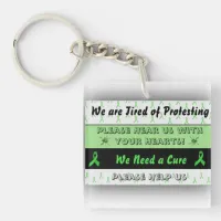 Lyme Disease Awareness Ribbon Keychain