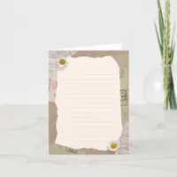 Brown Beige Vintage Scrapbook Lined Notes Card