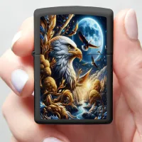 Golden Full Moon Hangs In The Sky Zippo Lighter