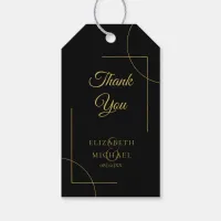 Geometric Wedding Thank You Gold/Black ID477 Gift Tags