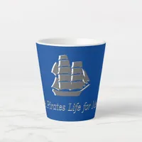 Latte Mug  -Sailing Ship with Text