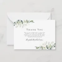 BUDGET Sympathy Eucalyptus Funeral Thank You Note 