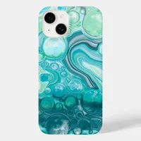 Blue, Turquoise Sea Waves and Bubbles     Case-Mate iPhone 14 Case