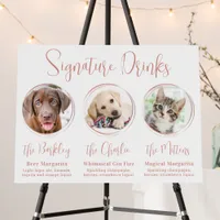 Signature Drinks Rose Gold 3 Photo Pet Wedding Bar Foam Board