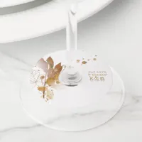 Golden Autumn Splash Wedding ID655 Wine Glass Tag