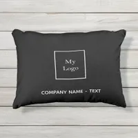 Business company logo black white elegant outdoor pillow