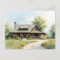 Change of Address Farmhouse Watercolor Style Postcard