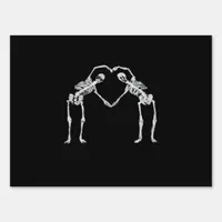Two Skeleton Hearts Hands Classic Sign