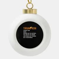 Trumpkin Funny Anti Pumpkin Ceramic Ball Christmas Ornament
