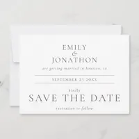 Modern Grey Writing Photo Wedding Save The Date