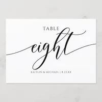 Modern Wedding Table Numbers Calligraphy - 8