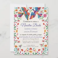 Fiesta Colorful Floral Modern Boda Spanish Wedding Invitation