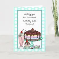 Wishing you the Sweetest Birthday Personalized Card