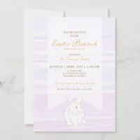 Lavender Easter Brunch & Egg Hunt Bunny   Invitation