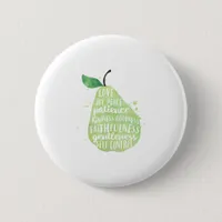 Bible Quote Religious Green Pear  Button