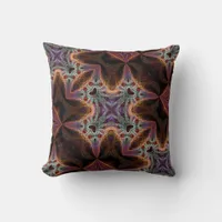 Trippy  Purple Orange Fractals Decor Cushion