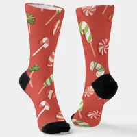 Red Christmas Candy Socks