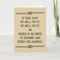 He Will Fix It Funny Dad Joke Card