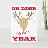 "Oh Deer What A Year" Cute Funny 2020 Christmas Card