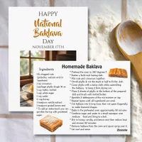 Happy National Baklava Day | November 17th Postcard